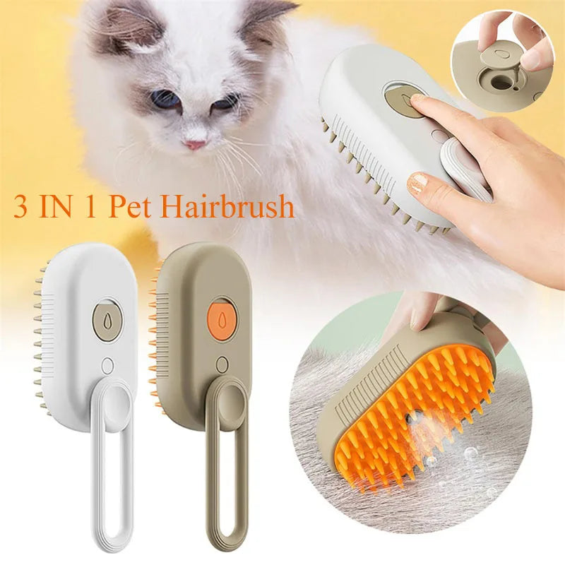 3-in-1 Electric Pet Grooming Brush | Steam, spray, massage & de-shed