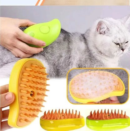 3-in-1 Electric Pet Grooming Brush | Steam, spray, massage & de-shed