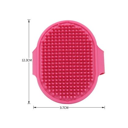 Soft rubber brush for grooming, de-shedding, and massage