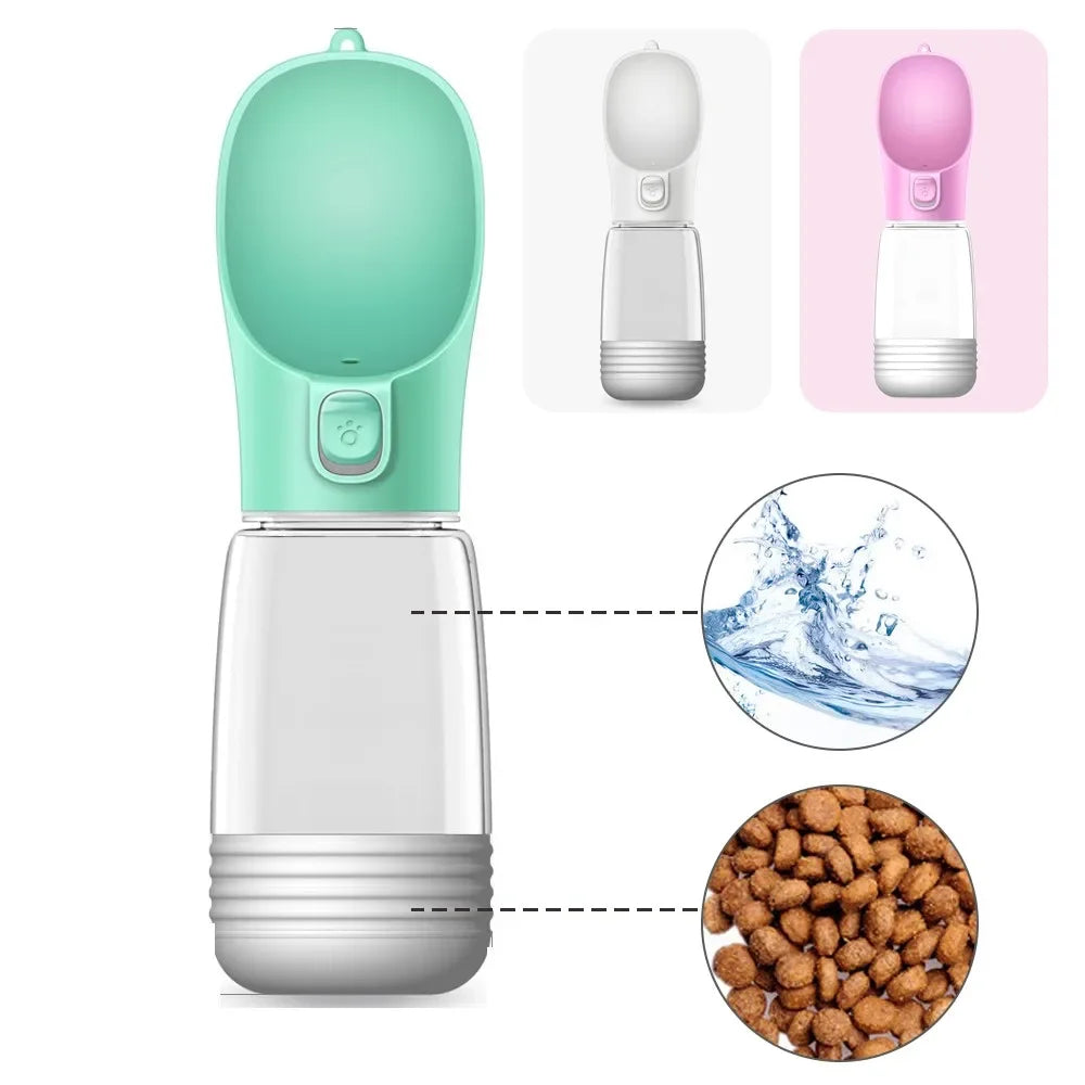 Portable Dog Water Bottle & Feeder|Hydrate and feed your pet on the go