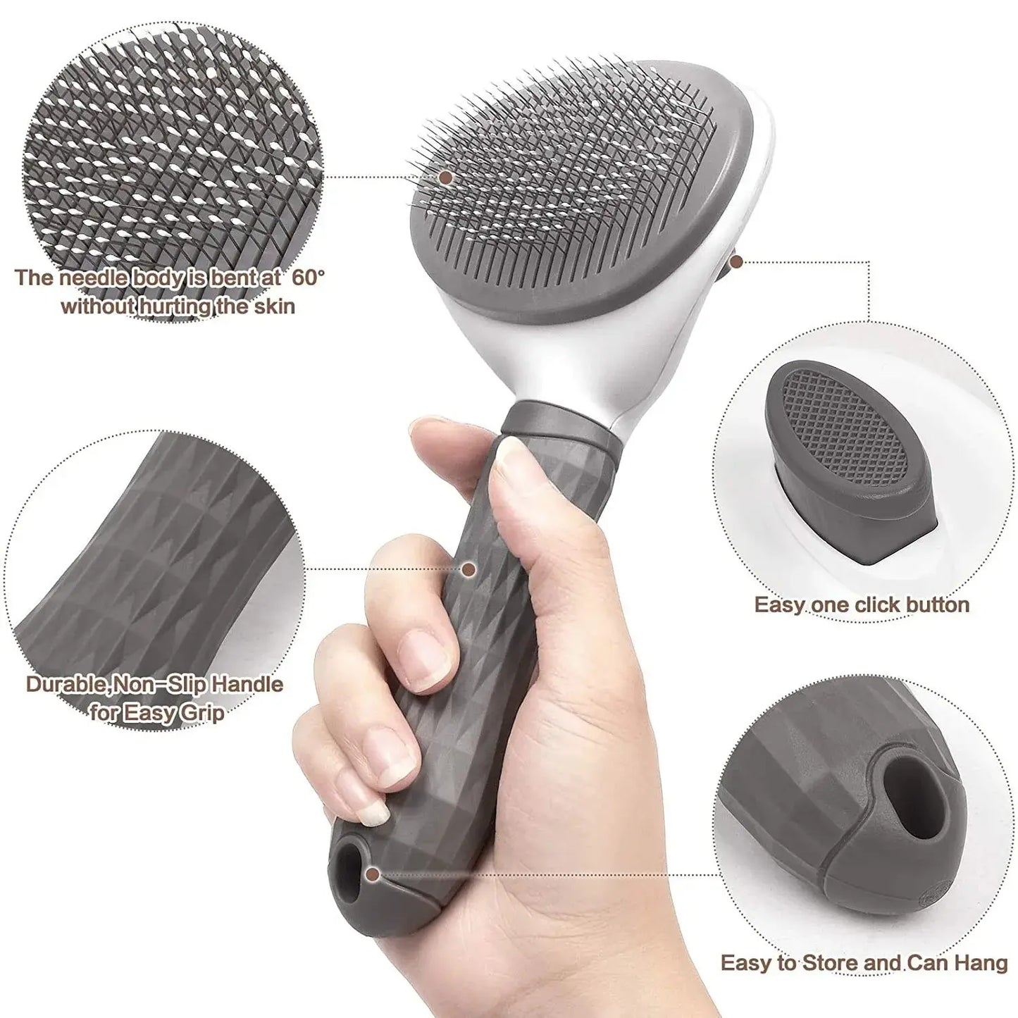 Self-Cleaning Pet Brush & Hair Remover |Effortlessly groom dogs & cats with ease