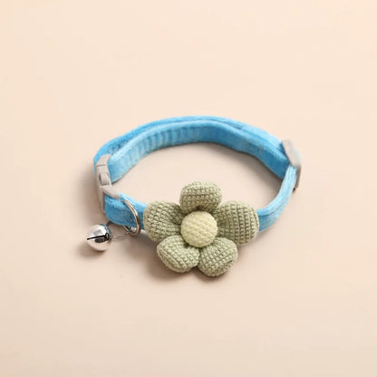 Adjustable Cat Collar with Bell & Flower|Stylish & comfy for kittens and small pets