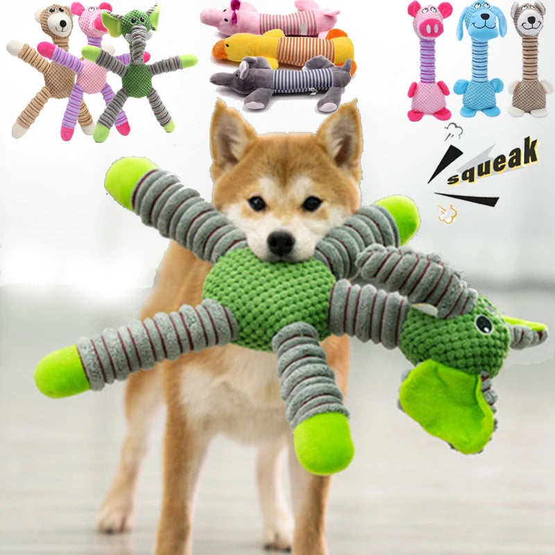 Indestructible Squeaky Dog Toys|Fun animal shapes for endless play