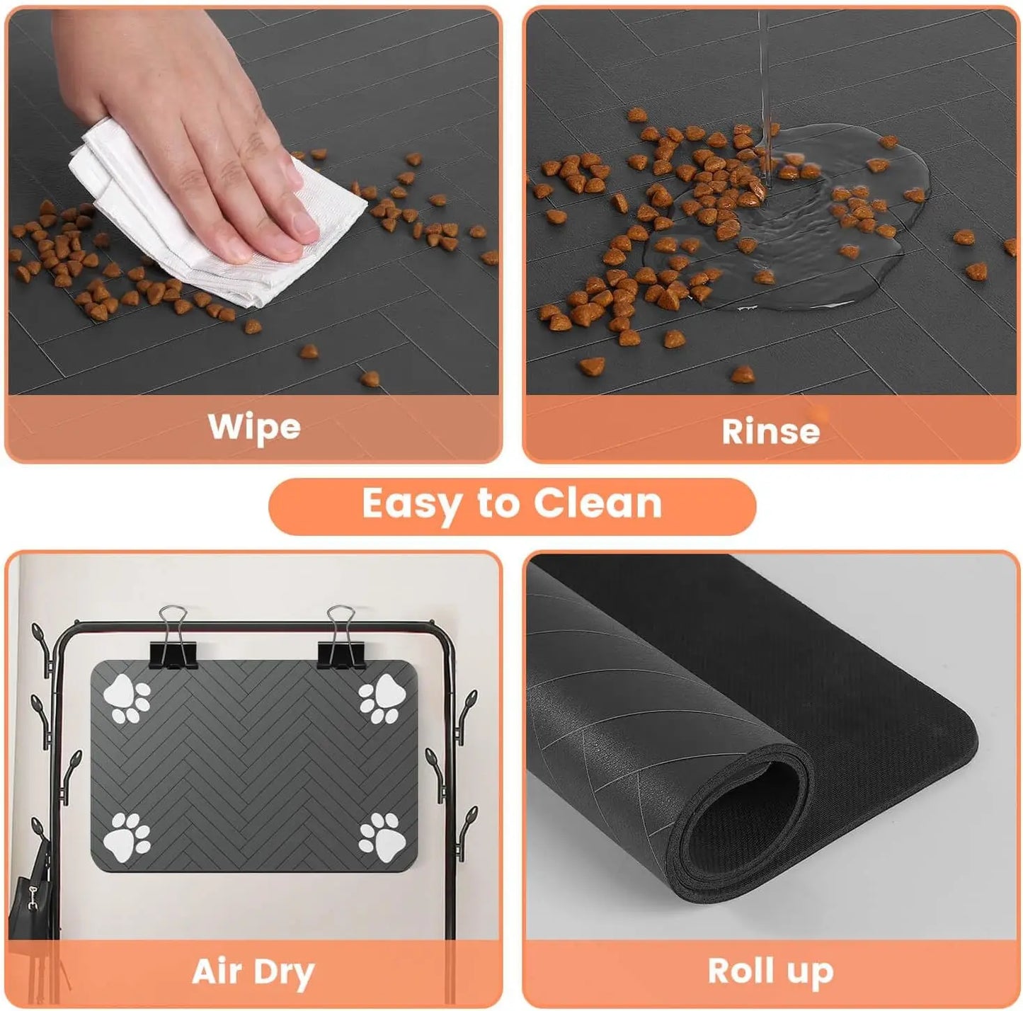 Absorbent Pet Feeding Mat|Keeps floors clean & dry