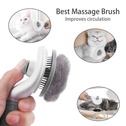 Self-Cleaning Pet Brush & Hair Remover |Effortlessly groom dogs & cats with ease