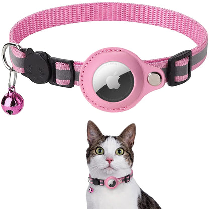 Reflective AirTag Collar for Pets|Keep your cat or dog safe with this anti-lost tracker case