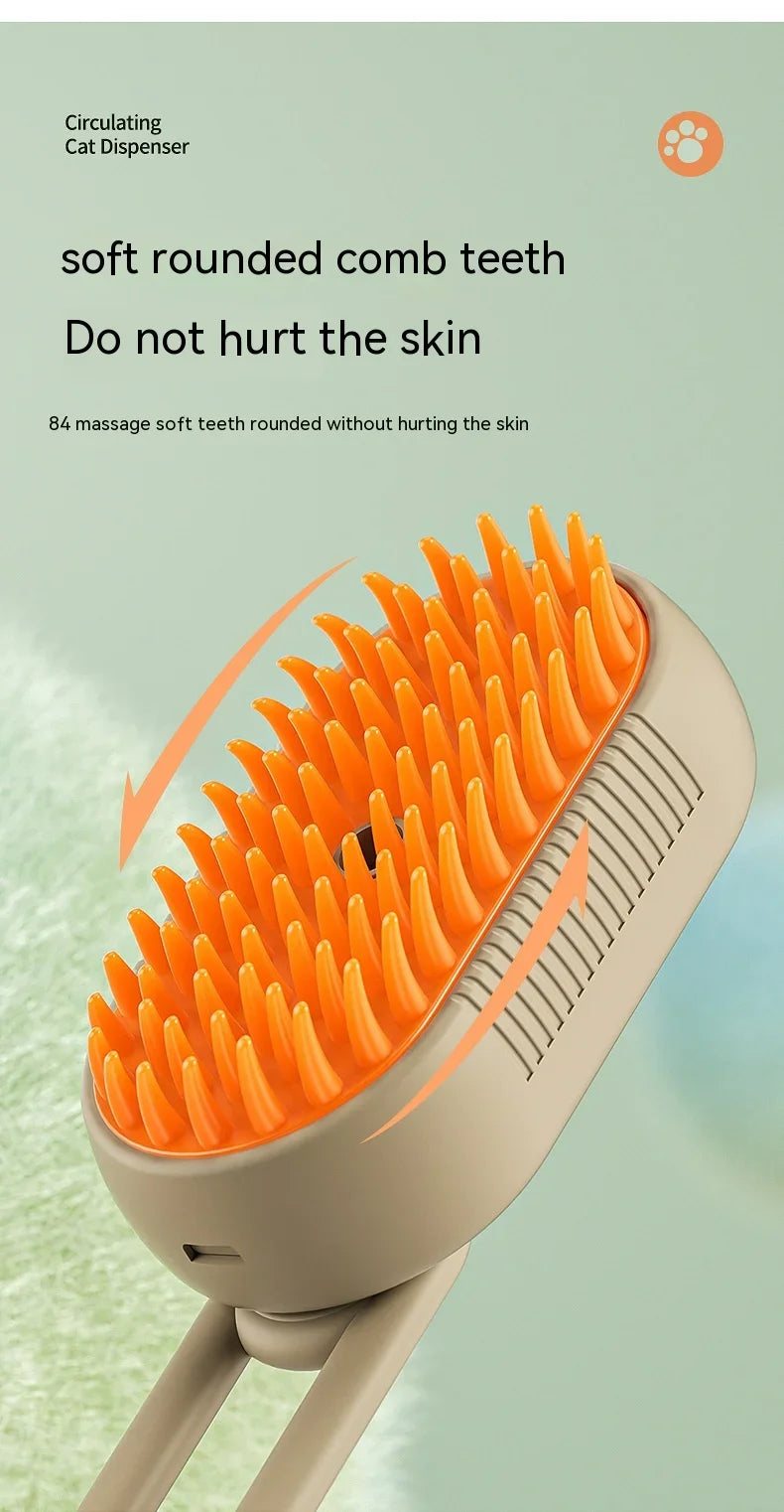 3-in-1 Electric Pet Grooming Brush | Steam, spray, massage & de-shed