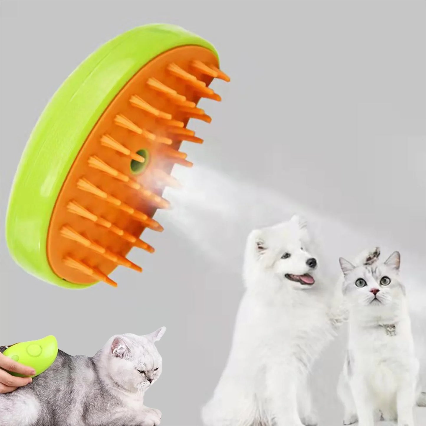 3-in-1 Electric Steamy Dog & Cat Brush|Massage, groom, and remove tangled hair effortlessly