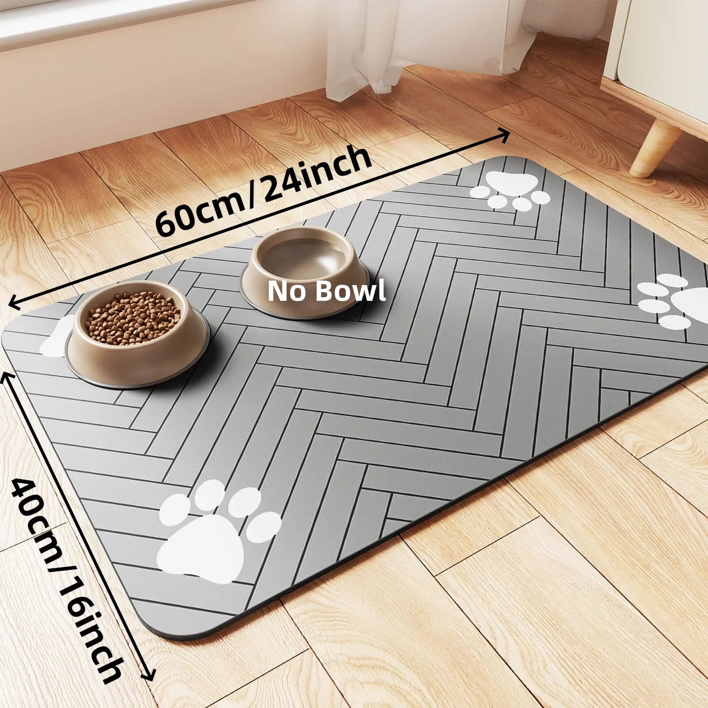 Absorbent Pet Feeding Mat|Keeps floors clean & dry