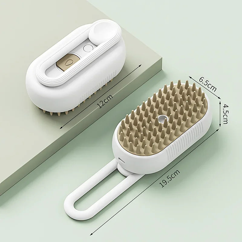 3-in-1 Electric Pet Grooming Brush | Steam, spray, massage & de-shed