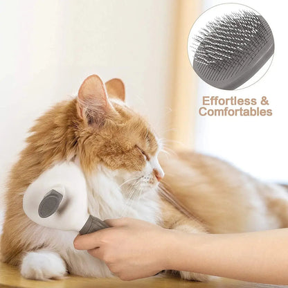 Self-Cleaning Pet Brush & Hair Remover |Effortlessly groom dogs & cats with ease