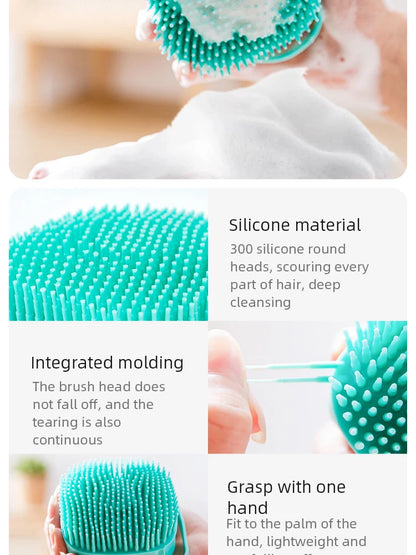 Pet Bathing & Grooming Brush | Soft silicone massager for a spa-like clean