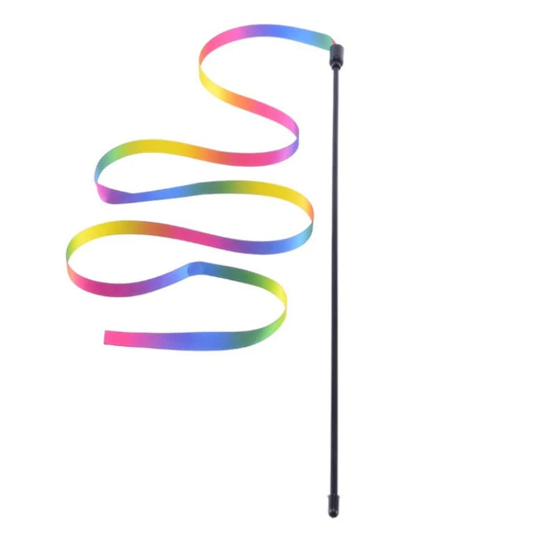 Interactive Rainbow Cat Teaser Wand|Must-have for happy cats