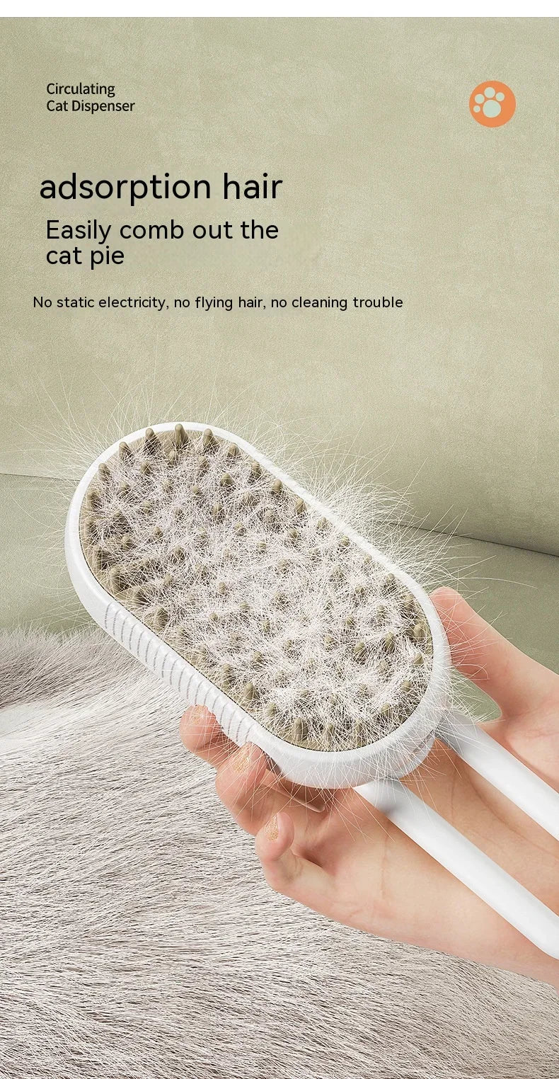 3-in-1 Electric Pet Grooming Brush | Steam, spray, massage & de-shed