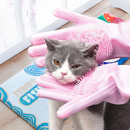 Effortlessly groom pets, remove hair, and scrub dishes!