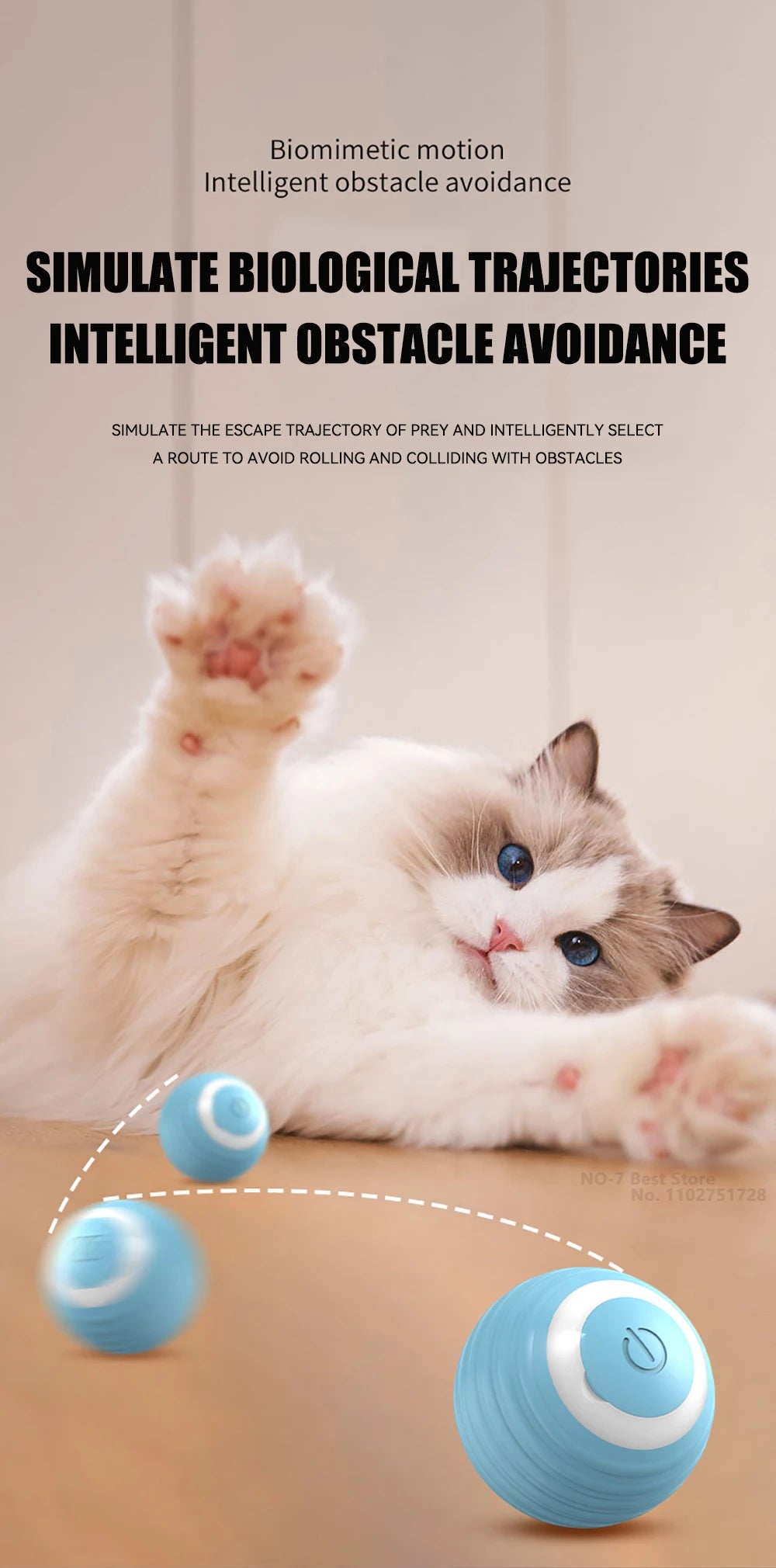 Cat Interactive Ball Electric Automatic Rolling Ball Smart Toys for Cats Smart Cat Toy Rotating Ball Cat Game Accessories