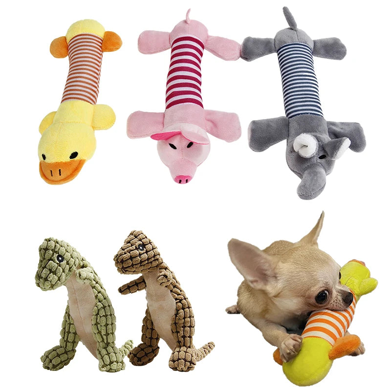 Animal-Shaped Squeaky Dog Toys|Fun, bite-resistant plush toys for small dogs