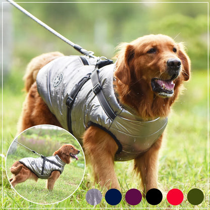 Pet Dog Jacket with Built-In Harness|Keep your pup warm, dry, and stylish