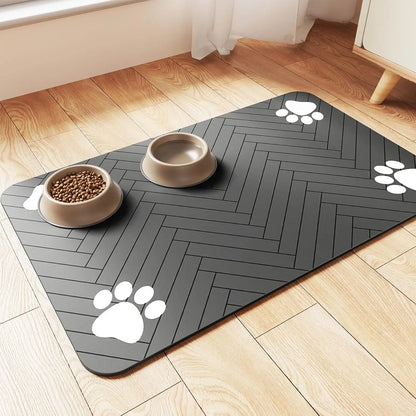 Absorbent Pet Feeding Mat|Keeps floors clean & dry