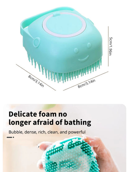 Pet Bathing & Grooming Brush | Soft silicone massager for a spa-like clean