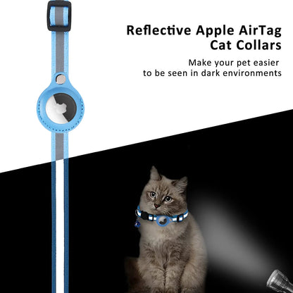 Reflective AirTag Collar for Pets|Keep your cat or dog safe with this anti-lost tracker case