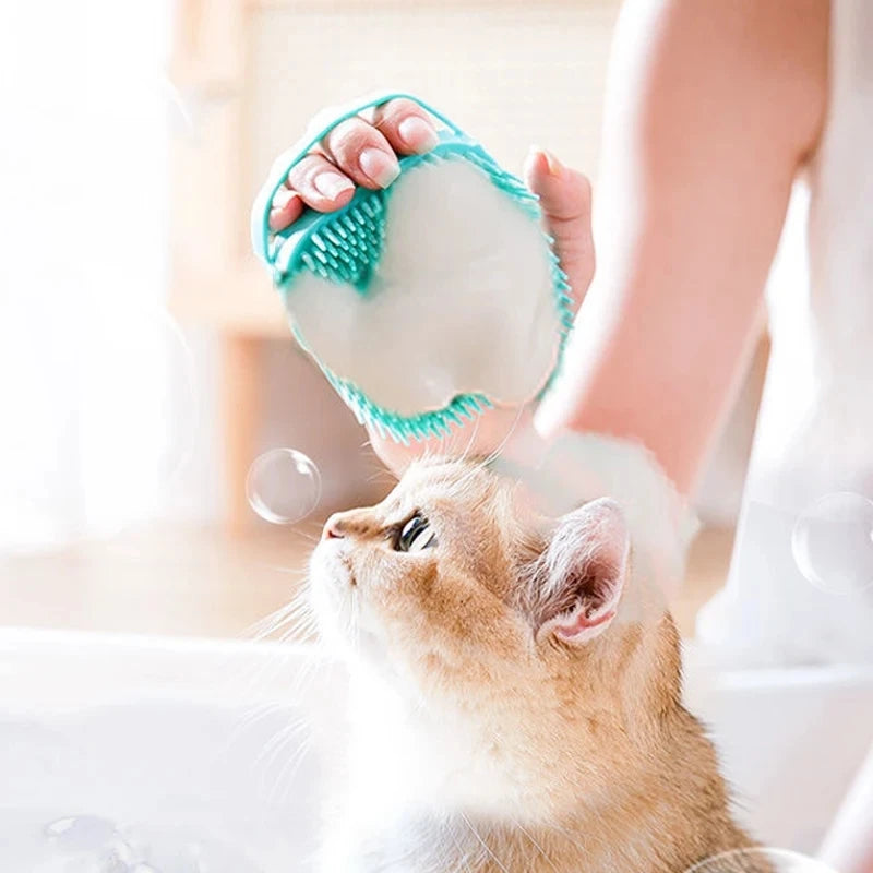 Pet Bathing & Grooming Brush | Soft silicone massager for a spa-like clean