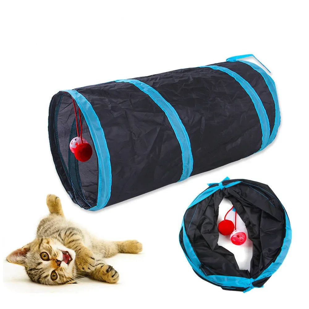 Foldable Cat Tunnel Toy|Fun, breathable, and crinkle-packed