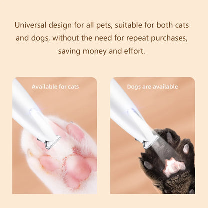 Portable Pet Nail Trimmer with LED|Safely trim nails with precision